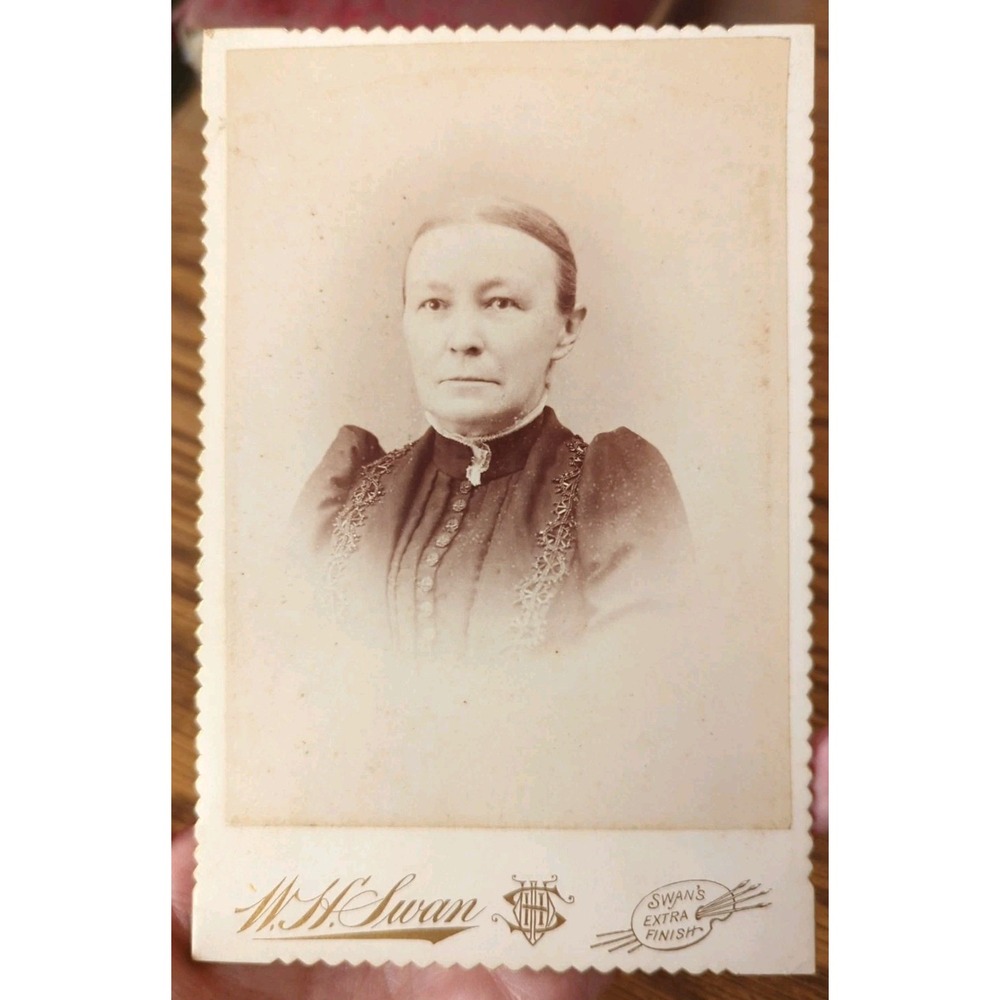 Antique Cabinet Photo Card Lady Woman W.H. Swan Extra Finish Victorian Portrait